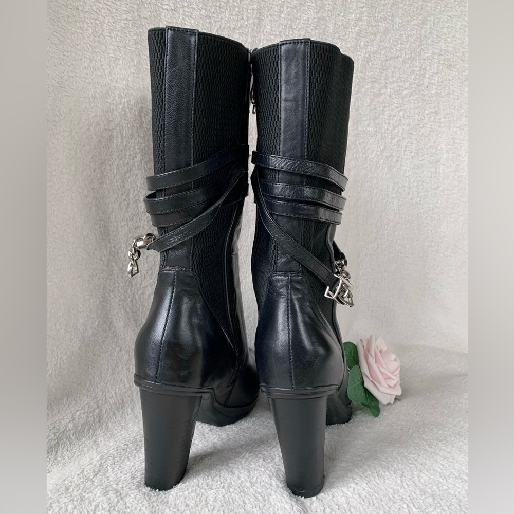 Arctica Exclusive Leather Waterproof Chained Heeled Boots - Picture 12 of 15